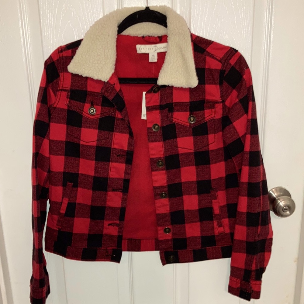 Denim flannel jacket